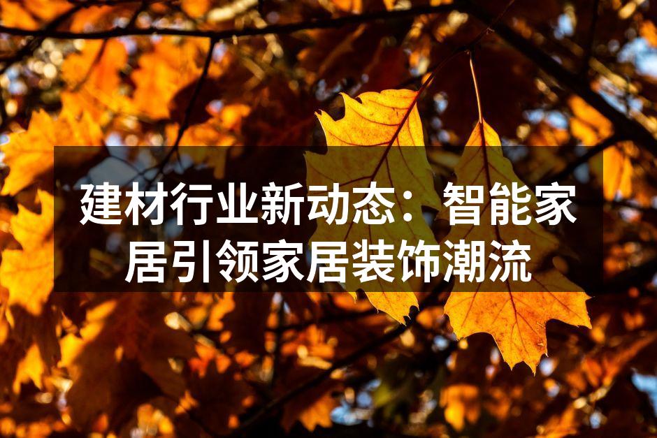 建材行业新动态：智能家居引领家居装饰潮流