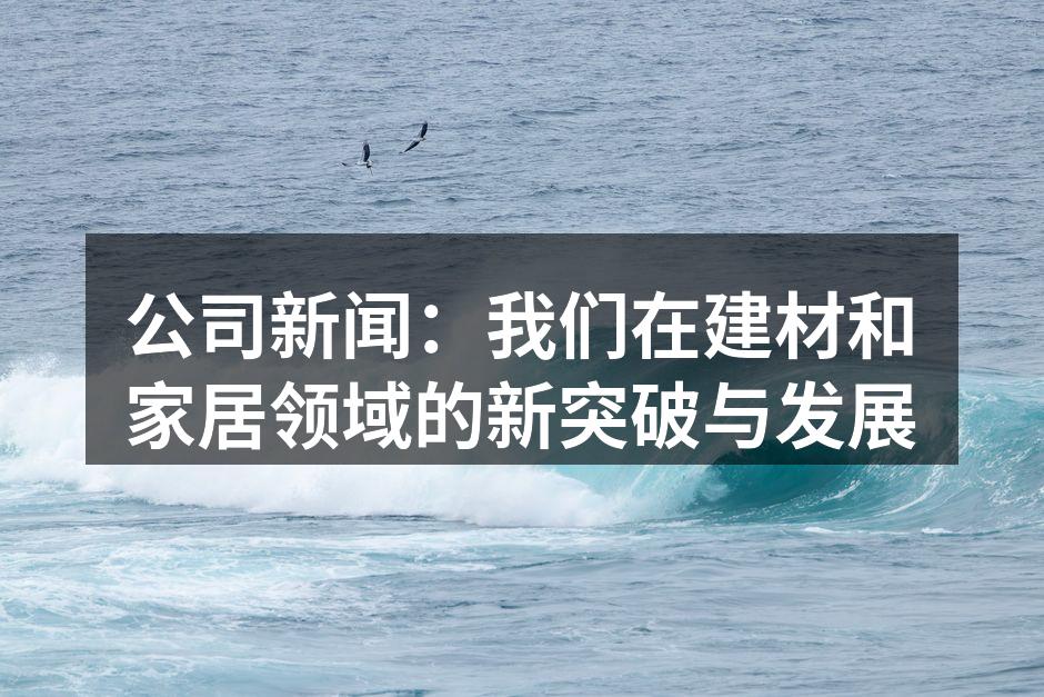 公司新闻：我们在建材和家居领域的新突破与发展
